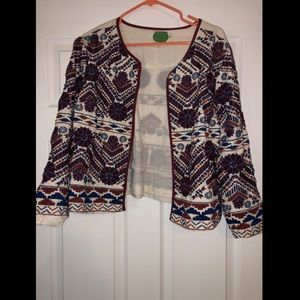 Embroidered Anthropologie light weight jacket